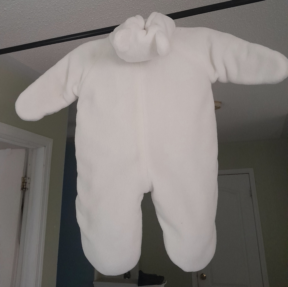 Cozy White Bear Kids One Piece Snowsuit 2for1 - Picture 3 of 8